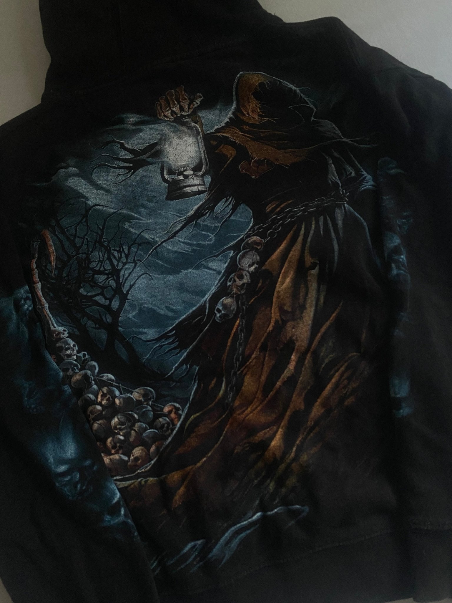 Y2K Skull Printed Hoodie - anbracaminte