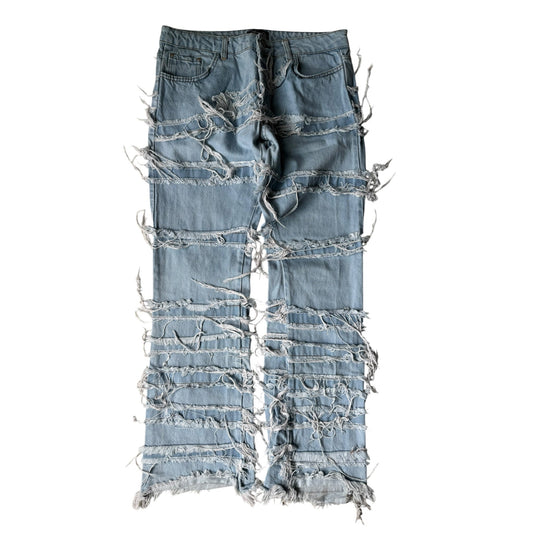 👖 Y2K Stacked Bootcut Jeans cu Franjuri – EU 50 (L Bărbați) – Made in Italy - anbracaminte
