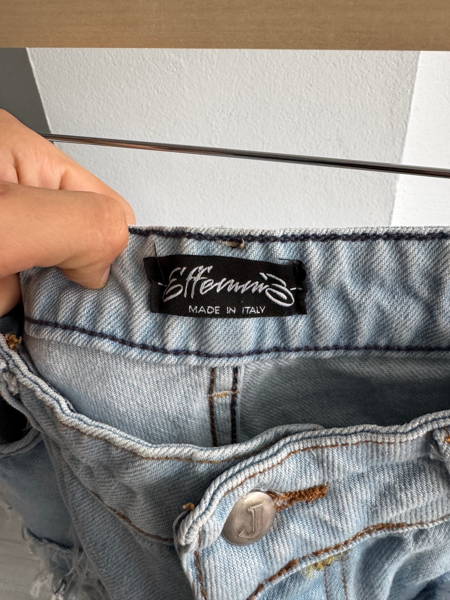 👖 Y2K Stacked Bootcut Jeans cu Franjuri – EU 50 (L Bărbați) – Made in Italy - anbracaminte